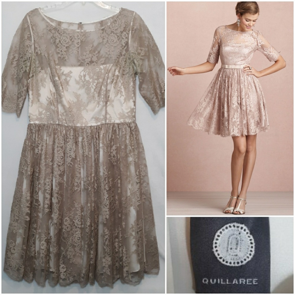 BHLDN Anthropologie Quillaree Tea Rose Lace Dress